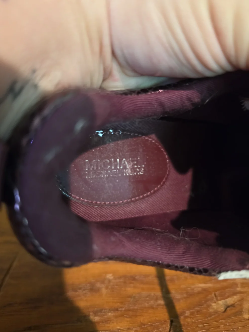 Michael Kors MK Logo Burgundy & White Sneakers